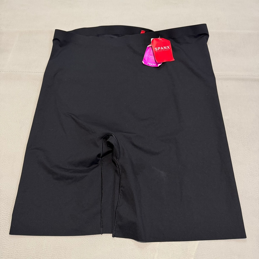 NEW Spanx Men Mid-Thigh Short Black Shape Scult 10005R Performance‎ XL-6095